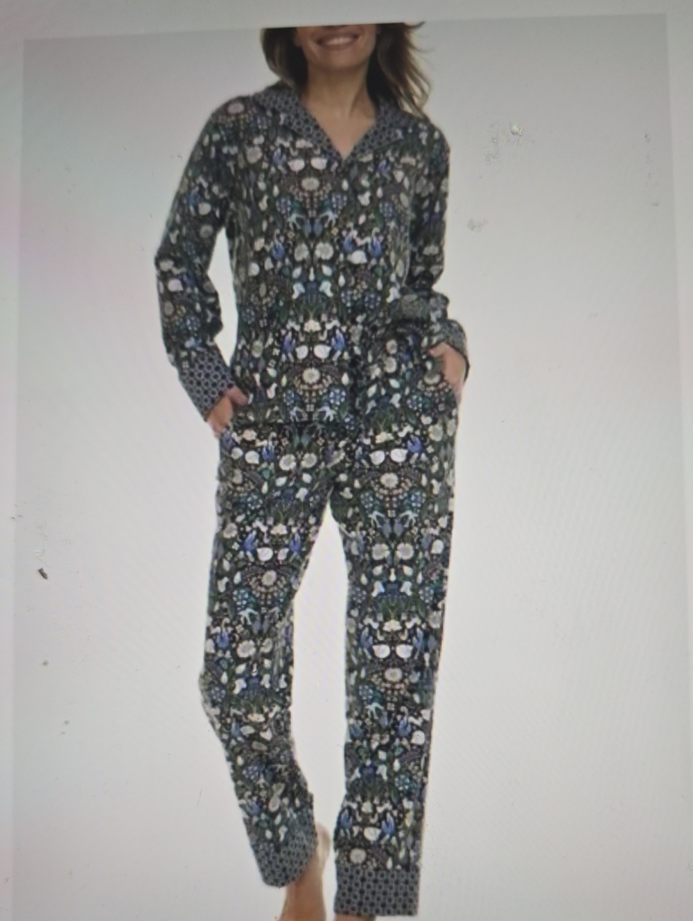 Vera Bradley Green Floral Pajama Set XXL